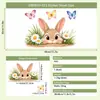 Decorações de Coelho da Páscoa Adesivos Estáticos para Porta de Vidro Janela Arranjo de Borboletas Atmosfera Margaridinhas Grama