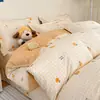 Juego de ropa de cama de cuatro piezas de algodón puro, juego de tres piezas totalmente de algodón para dormitorios de estudiantes, sábana individual y funda de edredón para uso doméstico