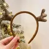 Accesorios para la Cabeza de Navidad Reno Lazo Diadema para el Cabello Femenina Creativa Divertida Pasador Diadema de Astas Diadema para Disfraz de Fiesta Cabello