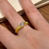 Anillo Popular de Lujo Accesible y de Gama Alta de Xiaohongshu, Anillo Versátil de Oro y Plata Cepillados, Anillo Abierto para Dedo Índice, Envío Directo