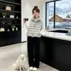 Chaleco de Algodón Canalé con Cuello Alto Estilo Coreano Tallas Grandes para Mujer, Corto, Holgado, Moderno, Abrigo Cálido, Nuevo para Otoño/Invierno 2026