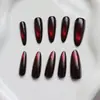 Rojo Cereza Ojo de Gato Textura de Alta Gama Elegante Estilo Girly Estilo Hermana Real Manicura Elegante Estilo Largo 30-t Manicura Portátil
