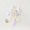 Mameluco de algodón puro con diseño de mariposa para proteger la barriga del bebé, para primavera y otoño, ropa posparto para recién nacidos, mameluco de algodón puro Clase A sin costuras con diseño de mariposa