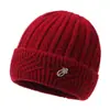 Nuevo gorro de lana de invierno para mujer de mediana edad y ancianos, cálido, forrado de polar, gorro tejido grueso, gorro a prueba de viento y frío para madres