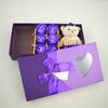 Caja de Regalo Roja de Flores de Jabón Transfronteriza 6 Rosas Oso Pequeños Regalos Flores Inmortales Regalos Festivos para Eventos Diarios