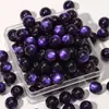 Cuentas redondas de resina con purpurina imitación ojo de gato de 10 mm para pulseras, collares y accesorios de joyería hechos a mano DIY