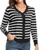 Cárdigan corto de punto fino para primavera y otoño, nuevo diseño de moda, con volantes, cuello en V, manga de tres cuartos, transfronterizo de Amazon