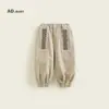 Moda Otoño 2025 Versátil Estilo Coreano Infantil Otoño Agradable a la Piel Cómodo Moderno Pantalones Casuales de Algodón Lavado Bordados