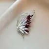 Broche Borboleta de Vidro de Luxo de Alto Padrão Transfronteiriço, Cristal Retro Incrustado com Diamantes, Elegante e Estiloso Broche para Blazer de Terno para Mulheres