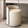 Taburete de maquillaje nórdico ligero de lujo para el hogar, apartamento pequeño con respaldo, taburete giratorio silencioso, taburete de tocador simple para decoración de uñas, taburete bajo y redondo.