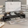 Soporte Elevador para Monitor de Computadora de Esquina, Bandeja para Teclado, Trípode de Escritorio, Almacenamiento Multinivel