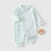Mameluco de manga larga para primavera y verano con cierre diagonal para bebés e infantes, ropa de bebé estilo mariposa, mameluco unisex para bebé, traje para gatear