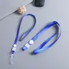 Correa de Cuero para Exposición Hebilla Recta Tarjeta de Identificación de Estudiante Permiso de Trabajo Cuerda para Colgar Cordón Transparente de PVC