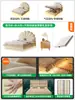 Cama Pétalo Francés Estilo Crema Cama Colgante Dormitorio Principal Cama para Niñas Cama de Princesa Dormitorio de Niñas Cama de Tela Moderna Simple