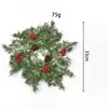 Corona de Navidad transfronteriza con agujas de pino artificiales de dos tonos, portavelas pequeño, decoración de portavelas navideño