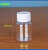 Botellas de Plástico Transparentes de Boca Ancha de 15ml 20ml 30ml, Botellas Cuadradas, Botellas Pequeñas para Medicamentos, Botellas de Almacenamiento para Cuentas