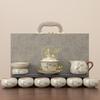 Caja de Regalo Set de Té Kung Fu Huangruyao Set para Regalar, Lujo Ligero Gama Alta Gaiwan Especial para Té Kung Fu Modelo Nuevo 2025