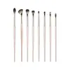 Set de 8 Brochas para Ojos de Plástico, Set Completo de Brochas para Sombras de Nariz en Forma de Hoz, Herramientas de Belleza, Bolsa de Almacenamiento para Brochas de Maquillaje, Portátil