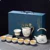 Lujo Ligero Gama Alta Horno Ru Juego de Té Kung Fu para el Hogar Cerámica China Tetera Taza de Té Bandeja de Té Pequeña Regalo
