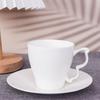 Fábrica de Tangshan atacado xícara de café de cerâmica para chá da tarde europeu branco puro casa criativa e logotipo xícara e pires de porcelana óssea