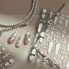 Pegatinas para Uñas Metal Cuero Estilo Spice Girl Cruzadas M-1423 Retro Americano Estilo Universitario Cadena de Estrellas