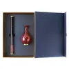 Tubo de Incienso Lacado de Sándalo Morado, Portainciensos Estilo Chino, Artesanía de Tubo de Incienso de Palo de Rosa Africano