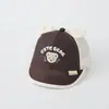 Gorra de Béisbol de Verano Delgada con Dibujo de Oso de Dibujos Animados para Niños y Niñas, Gorra con Visera de Malla para Protección Solar, para Bebés y Niños