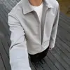 Camisa polo de imitación de dos piezas de color liso minimalista estilo americano para el otoño de 2026, top de manga larga con media cremallera de alta gama para hombre