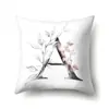 Funda de Almohada de Poliéster Hogar Tinta Acuarela Impresión de 26 Letras Inglesas Cojín Lumbar Funda de Almohada para Sofá QTB51