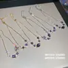 ¡Matriz Estrellada de Amatista! Pulsera Colgante Flor de Circonita Diamante, Pulsera de Moda Exquisita, Joyería de Lujo Ligero de Gama Alta al por Mayor