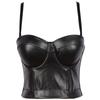 Camisole Sexy de Couro Vermelho Sem Alças para Mulheres, Roupa de Verão, Top Decotado nas Costas Db084