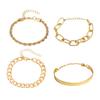 Pulsera de cadena cubana, pulsera de cadena torcida, conjunto de cuatro piezas, protección del medio ambiente, pulsera de níquel sin plomo, venta al por mayor