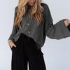 Ropa de Mujer Transfronteriza Europea y Americana Hueca de Punto Acanalado Retorcido Camiseta de Manga Larga Moderna Holgada Casual Ropa de Trabajo Superior