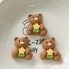 Urso de Desenho Animado Segurando Flores, Filhote de Cachorro, Coelho, Case de Celular Caseiro com Cola de Creme Estilo Infantil, Acessórios para Penteado, Acessórios de Resina