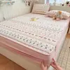 Sábana acolchada impermeable tipo A, pieza única, funda de cama antideslizante, protector de colchón de cobertura total, funda de cama resistente a la suciedad y al polvo, 3 piezas