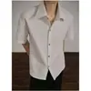 Camisa Lágrimas del Océano para Hombre Verano Estilo Old Money Corte Boxy Manga Corta Turquesa Camisa Chaqueta Cleanfit