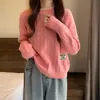 Suéter de punto corto con cuello de contraste para mujeres petite, nuevo y elegante suéter versátil de dopamina otoño/invierno 2026 para mujeres
