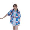 [Estilo Caliente Transfronterizo] Camisa de Manga Corta Estampada para Mujer en Verano, Nuevo Diseño Holgado, Top Estudiante con Solapa Única