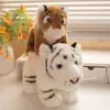 Boneca Tigre Simulada Fofa Brinquedo de Pelúcia Postura em Pé Boneca Tigre Siberiano Boneca de Pano Tigre Branco Presente Infantil para Mulheres