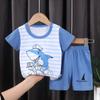 2026 Nuevo Estilo de Verano Conjunto de Camiseta de Manga Corta de Algodón Puro para Niños Estilo Coreano Conjunto de Dos Piezas de Pantalones Cortos de Manga Corta para Bebé