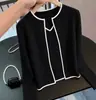 2026 Otoño de Alta Gama Nuevo Diseño Francés Tejido de Punto para Mujer Nicho Temperamento Casual Moda Top de Manga Larga