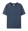 Camiseta masculina básica de manga curta, algodão puro, peso pesado, marca moderna, tamanho europeu, ombro caído, gola redonda, tamanho americano para exportação, oversized