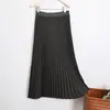 Falda plisada de lana de cintura alta para mujer, invierno 2026, elegante y estilosa, falda de lana casual línea A, minifalda de lana plisada