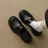 Mocasines de mujer sin cordones con suela gruesa 2026 nuevo otoño estilo británico zapatos de cuero suave estilo japonés zapatos de vestir para combinar con faldas