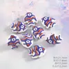 Acessórios de Contas Cerâmicas de Peixes Tropicais Pintados à Mão Desenho Animado Transfronteiriço Pacote de Materiais para Pulseira de Joias DIY Contas Soltas de Peixes do Oceano