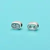 Prata Pura 999 Atrai Riqueza e Boa Sorte, Acessórios de Contas Separadas Retrô, Pulseiras de Corda Trançada Feitas à Mão para DIY, Contas Soltas de Prata Dura 3D