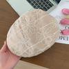 Chapéu de Jacquard Guofeng para Frente Chapéu Feminino Primavera e Outono Versátil para Mostrar o Rosto Boina Pequena Vermelha Chapéu Bordado Retro Flor Vermelha