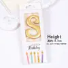 Pacote com 50 Velas Douradas com Números para Decoração de Bolo de Aniversário, Enfeites para Mesa de Sobremesa de Festa de Primeiro Aniversário Infantil