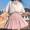 Traje de uniforme Jk de limón con sal marina Par genuino Falda Manga corta Verano Original Estilo Academia Falda Ropa de clase de primaria