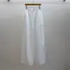 Calça de Linho Lisa de Perna Larga para Mulheres, Verão Fina de Cintura Alta Fluida Estilo Old Money Calça Reta de Perna Larga Plissada para Verão